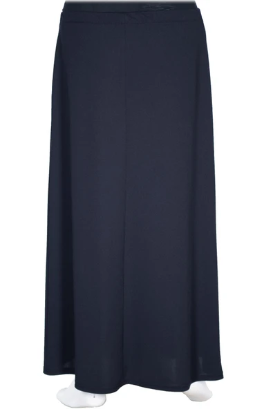 Hesna Kadın Talia Büyük Beden Sim Pervazlı Astarlı Lacivert Çan Etek - Resim 3