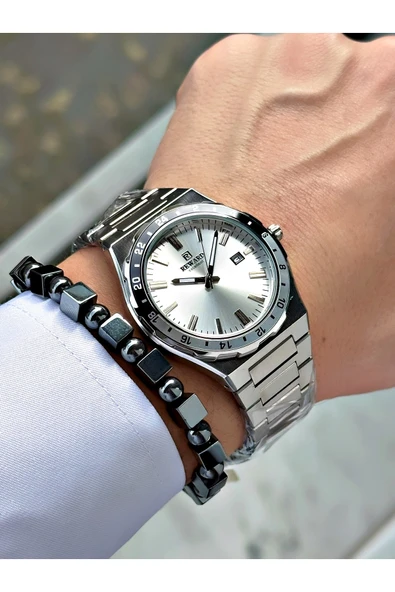 Reward Gümüş Renk Takvimli Model Spor Çelik Kordon Erkek Kol Saati + BİLEKLİK HEDİYELİ - Resim 2