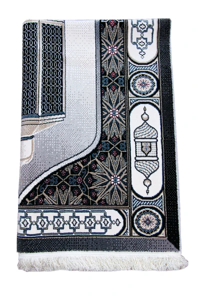 Makamı İbrahim Desenli Halı Tipi Dokuma Seccade - Resim 4