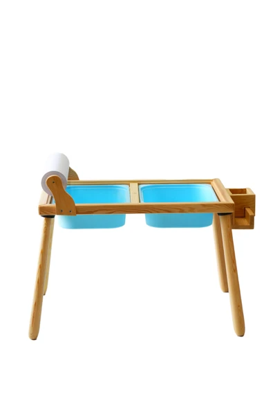 Ahşap Duyusal Çocuk Aktivite Masası (Rulo Kağıt Hediyeli) ürün görseli 1