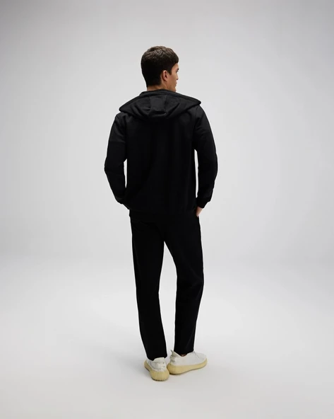 Ellesse EM617-BK Erkek Kapüşonlu Siyah Sweat - Resim 4