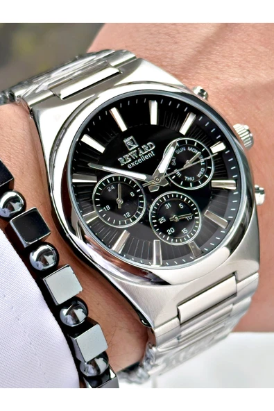 Reward Gümüş Renk Fonksiyonlar Aktif Spor Çelik Erkek Kol Saati + BİLEKLİK HEDİYELİ ürün görseli 1