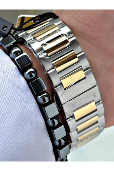 Reward Altın Gümüş Renk Fonksiyonlar Aktif Spor Çelik Erkek Kol Saati + BİLEKLİK HEDİYELİ - Resim 5