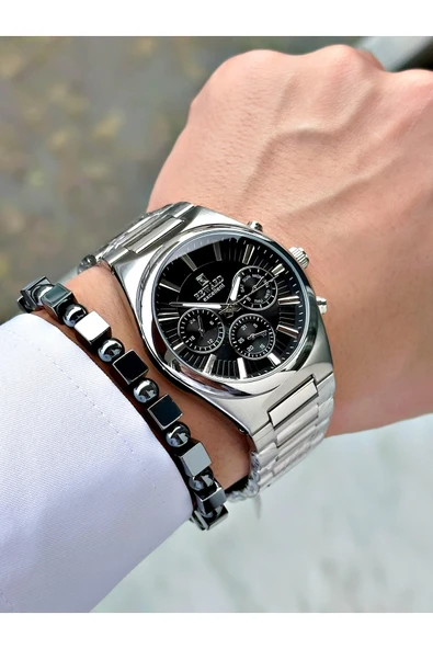 Reward Gümüş Renk Fonksiyonlar Aktif Spor Çelik Erkek Kol Saati + BİLEKLİK HEDİYELİ - Resim 3