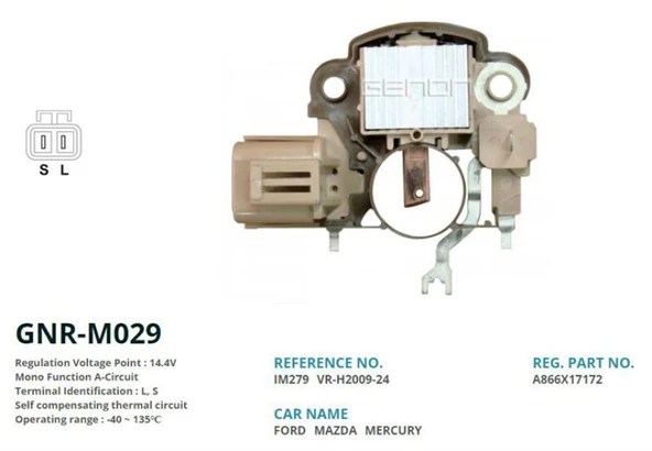Mazda Alternator Konjektor Mitsubıshı Tip 12v Mazda 323 (90-96 Model) 28mm (l, S) - Genon Gnr-M029 ürün görseli 1