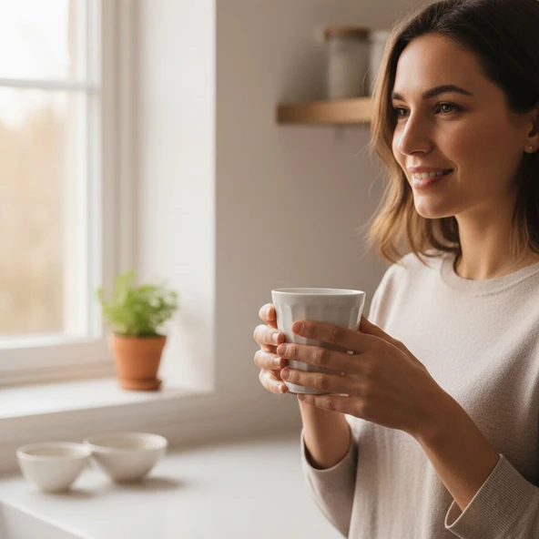 GÜRAL PORSELEN Güral 10 cm Rölyefli Çok Amaçlı Sunum Bardağı - Resim 3