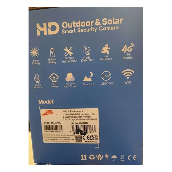 ZTECH Z6 PRO 4 Kameralı Ptz Wi-Fi Kamera - Resim 3