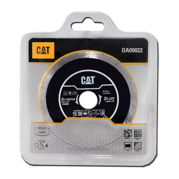 CAT DA09022 115mm Profesyonel Fayans, Seramik, Mermer Elmas Kesme Diski (Sürekli Kenar) - Resim 2