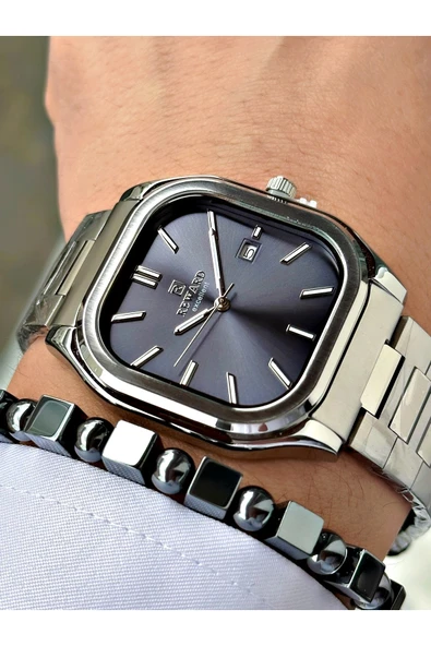 Reward Gümüş Renk Klasik Kare Model Çelik Kordon Erkek Kol Saati + BİLEKLİK HEDİYELİ - Resim 2