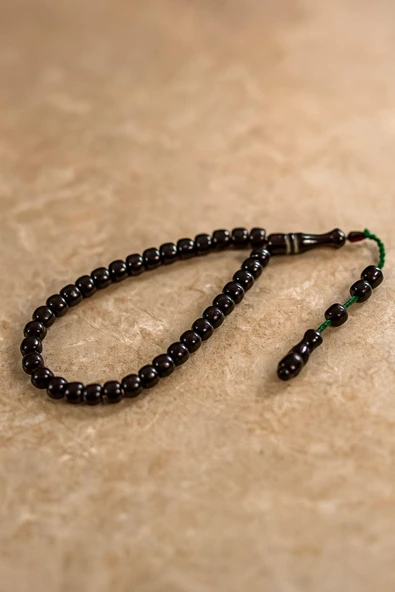 Sıkma Serisi Kırmızı Bilek Boy Kehribar Tesbih Sistem Püsküllü - Resim 2