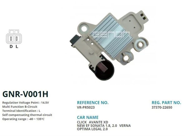 Hyundaı Alternator Konjektor 12v Korea Hyundaı Accent Yeni Model. 90 Amp Yeni Versiyon (gnr-V001a Uyumlu) (l - Genon Gnr-V001h ürün görseli 1
