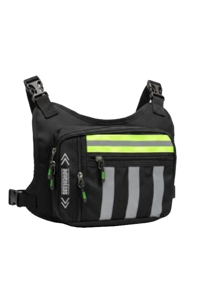 Motosiklet ve Bisiklet Kullanıcıları İçin Unisex Reflektörlü 3 Bölmeli Göğüs Çantası ürün görseli 1