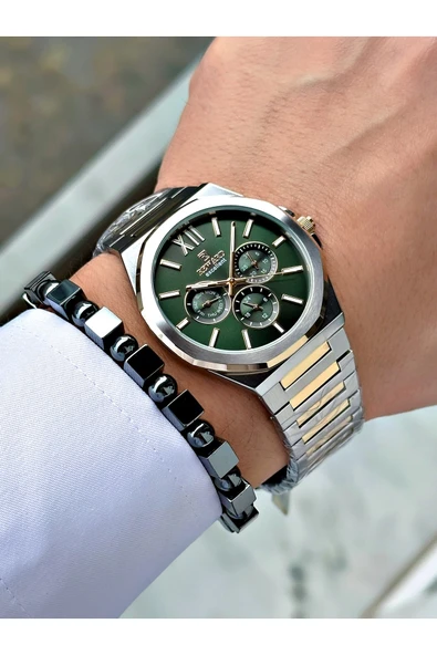 Reward Altın Gümüş Renk Fonksiyonlar Aktif Klasik Çelik Kordon Erkek Kol Saati + BİLEKLİK HEDİYELİ - Resim 3