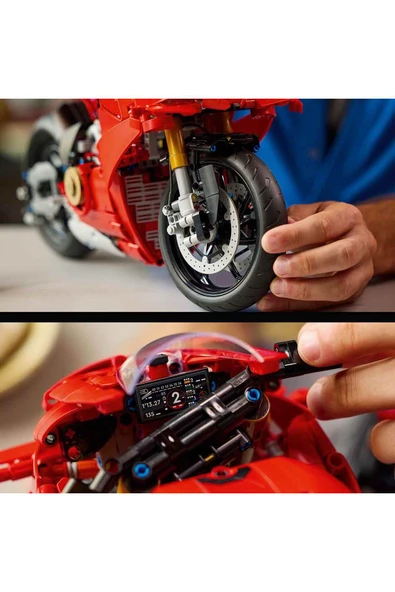 Technic Ducati Panigale V4 S Motosiklet 42202 - Yetişkinler için İnşa Edilebilen Yaratıcı - Resim 8