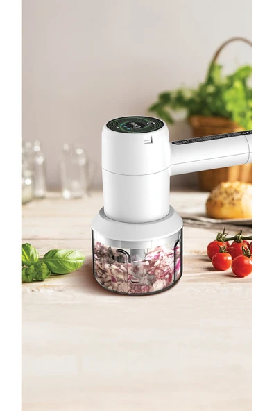 Kiwi KC-8232 Şarjlı El Mikseri ve Doğrayıcı Rondo 2'si 1 Arada 3 Hız Kademeli 200 Ml - Resim 2