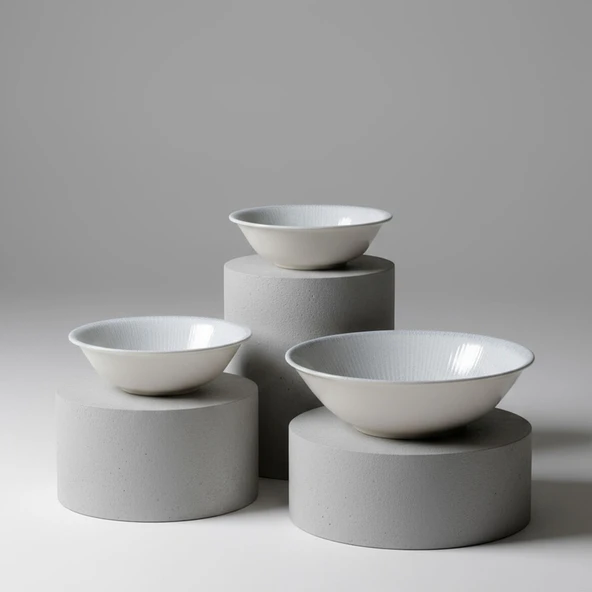 GÜRAL PORSELEN Enternasyonel Arnim 3 Parça Kase Seti 16 cm & 23 cm 1401 - Resim 4