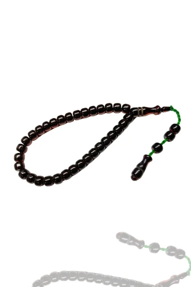 Sıkma Serisi Kırmızı Bilek Boy Kehribar Tesbih Sistem Püsküllü ürün görseli 1