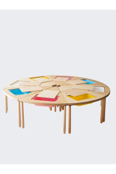 8 Parçalı Üçgen Etkinlik Masası ( 16 Kişilik) - Resim 2