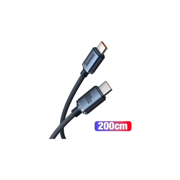 Crystal Shine 100W Type-C To Type-C Hızlı Şarj Kablo 2 mt CAJY000701 - Resim 2