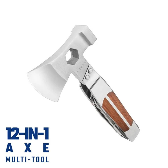 WORKPRO WP383001 12 IN 1 Çok Fonksiyonlu Profesyonel Mini Balta/Çekiç Alet Seti + Taşıma Kılıfı - Resim 3