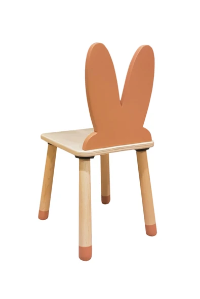 Wood & Joy Doğal Ahşap Renkli Çocuk Sandalye Tavşan - Resim 3