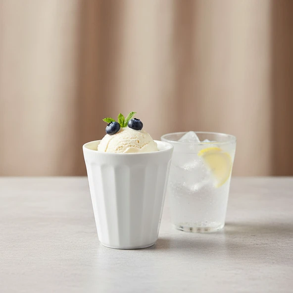 GÜRAL PORSELEN Güral 10 cm Rölyefli Çok Amaçlı Sunum Bardağı - Resim 4