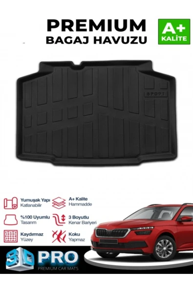 ROAL TUNİNG SKODA KAMİQ BAGAJ HAVUZU 3D 2020 VE ÜZERİ UYUMLUDUR ürün görseli