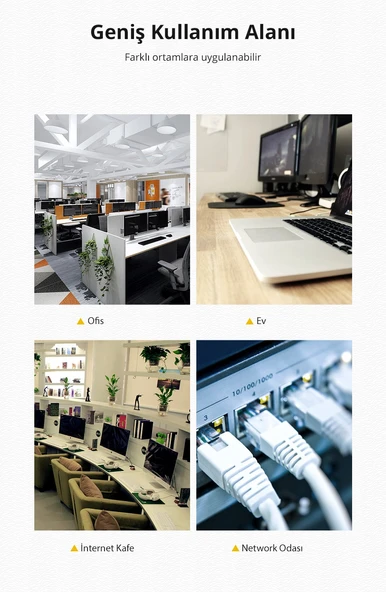 UGREEN Cat6 Saf Bakır Metal Konnektör Ethernet Kablosu Siyah 2 Metre, 50192 - Resim 6