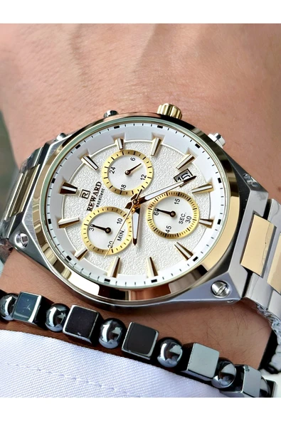 Reward Altın Gümüş Renk Fonksiyonlar Aktif Orjinal Erkek Kol Saati + BİLEKLİK HEDİYELİ - Resim 3