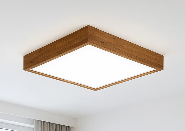 Ahşap Çerçeveli LED Panel Tavan Avize Dekoratif Aydınlatma 3200K Gün ışığı 30 30 cm - Resim 4