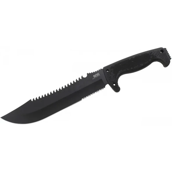 Sog F03T Kamp Tırtıklı Testereli Outdoor Pala / Bıçak 39 cm - Kauçuk Saplı ürün görseli 1