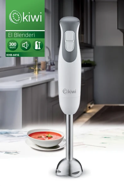 Kiwi KHB-4416 Paslanmaz Çelik Bıçaklı El Blenderi | Sessiz Motor & 2 Hız Ayarı ürün görseli