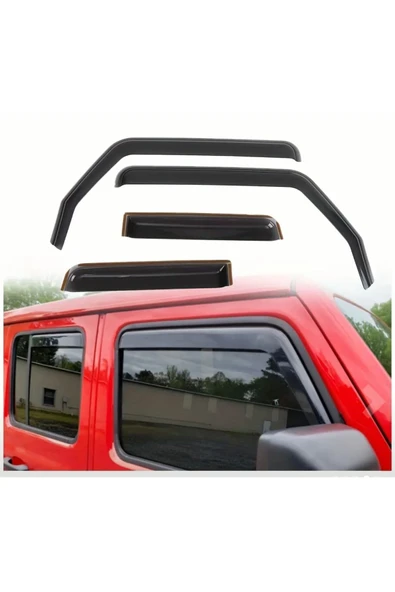 ROAL TUNİNG Jeep Wrangler Rubicon 2007-2018 4 Kapı Cam Rüzgarlık – Piano Black ABS Tuning Aksesuar (ROAL Tuning) ürün görseli