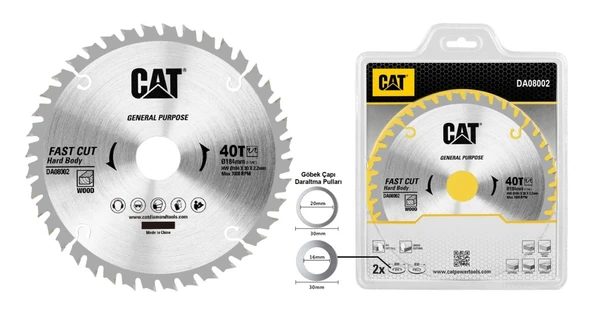 CAT DA08002 184x30mm Ahşap Kesme Elmas, Daire Testere Bıçağı 40 Diş - Resim 2