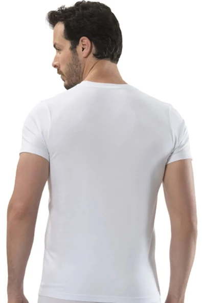 Altunkoza Underwear Has Altunkoza 12'li Paket Erkek 0 Yaka Kısa Kollu Atlet Beyaz 14203 - Resim 2