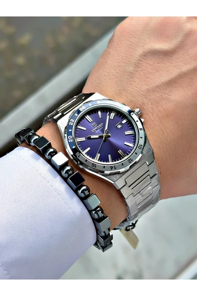 Reward Gümüş Renk Takvimli Model Spor Çelik Kordon Erkek Kol Saati + BİLEKLİK HEDİYELİ - Resim 2