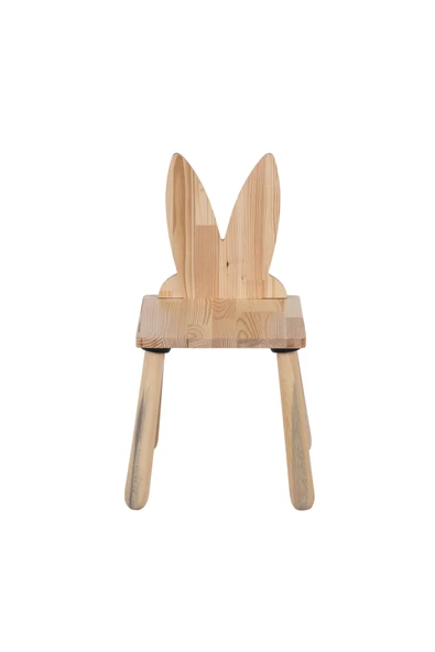 Wood & Joy Doğal Ahşap Çocuk Sandalye Tavşan - Resim 3