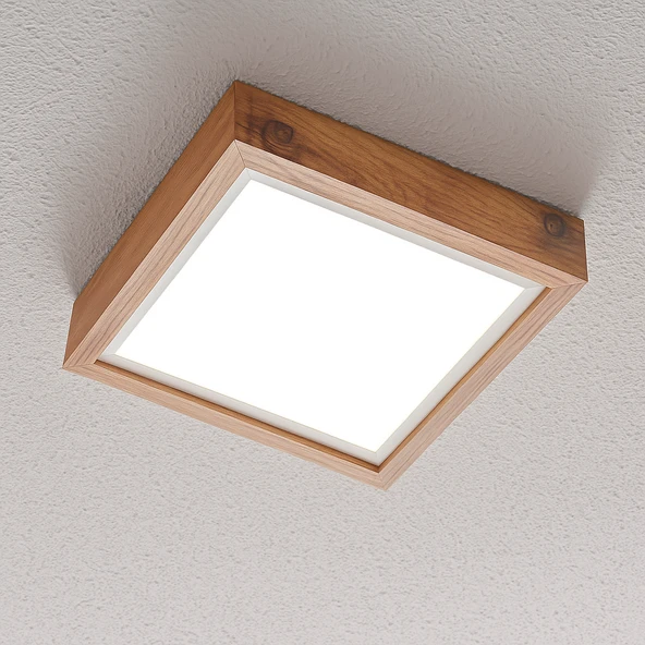 Ahşap Çerçeveli LED Panel Tavan Avize Dekoratif Aydınlatma 3200K Gün ışığı 30 30 cm - Resim 5