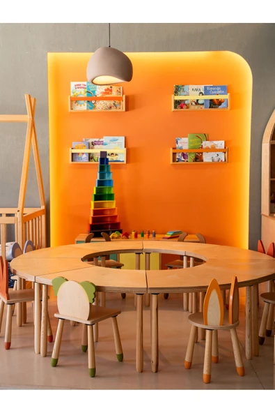Sekiz Parçalı Yuvarlak Grup Etkinlik Masası( 16 Kişilik) - Resim 2