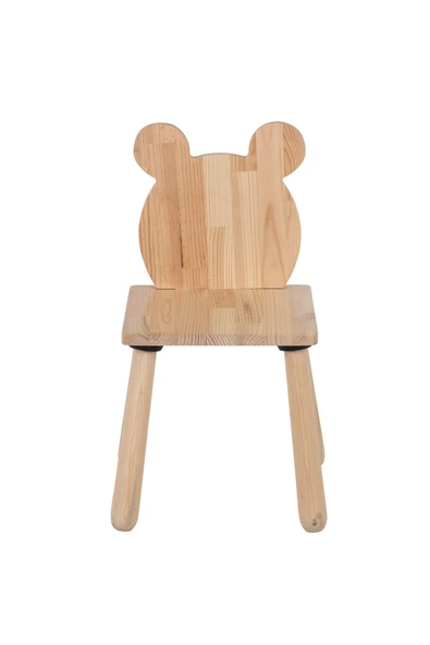 Wood & Joy Doğal Ahşap Çocuk Sandalye Ayı - Resim 2