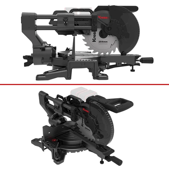 Kress KH483.9 40Volt 1400W 254MM Kömürsüz Kızaklı Bluetooth Bağlantılı Profesyonel Gönye Kesme (Akü Dahil Değildir) - Resim 3