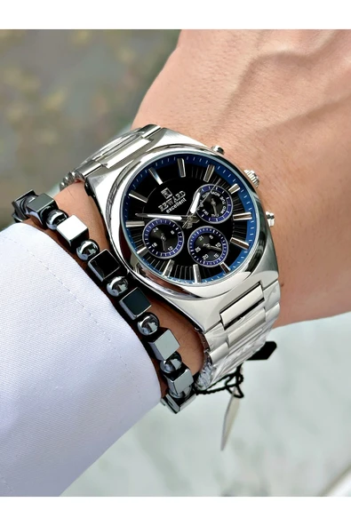 Reward Gümüş Renk Fonksiyonlar Aktif Spor Çelik Erkek Kol Saati + BİLEKLİK HEDİYELİ - Resim 3