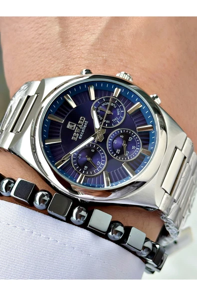 Reward Gümüş Renk Fonksiyonlar Aktif Spor Çelik Erkek Kol Saati + BİLEKLİK HEDİYELİ - Resim 2