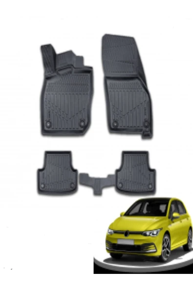 ROAL TUNİNG 2021 VE ÜZERİ UYUMLU VOLKSWAGEN GOLF 8 OTOMATİK HAVUZLU PASPAS 5D ürün görseli