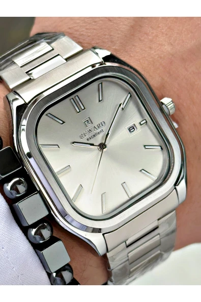 Reward Gümüş Renk Klasik Kare Model Çelik Kordon Erkek Kol Saati + BİLEKLİK HEDİYELİ ürün görseli 1