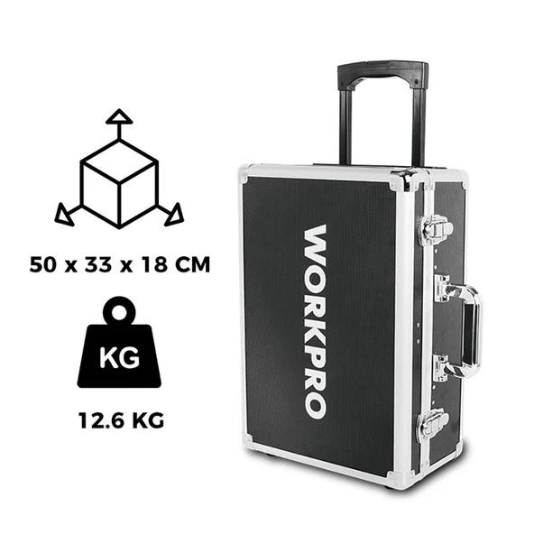 WORKPRO WP209089 145 Parça CR-V Profesyonel El Aleti Tamir Seti Tamir Bakım Çantası - Resim 5