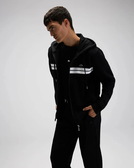 Ellesse EM617-BK Erkek Kapüşonlu Siyah Sweat - Resim 5