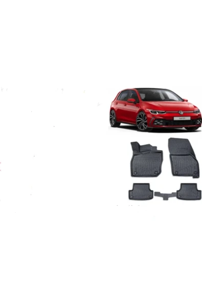 ROAL TUNİNG 2021 VE ÜZERİ UYUMLU VOLKSWAGEN GOLF 8 OTOMATİK HAVUZLU PASPAS 5D - Resim 3