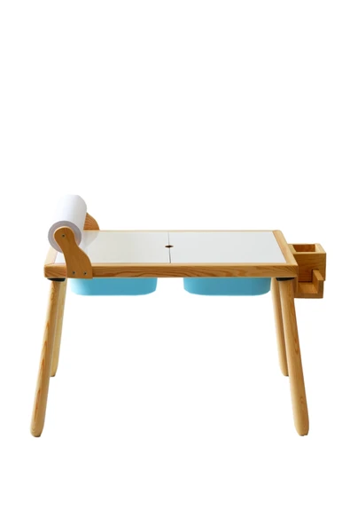 Ahşap Duyusal Çocuk Aktivite Masası (Rulo Kağıt Hediyeli) - Resim 2