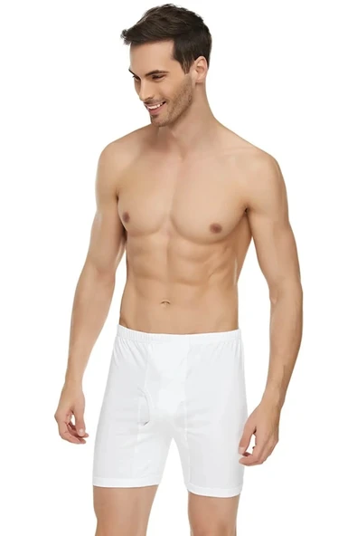 Altunkoza Underwear Has Altunkoza 12'li Paket Penye Erkek Paçalı Don Beyaz 14502 - Resim 2